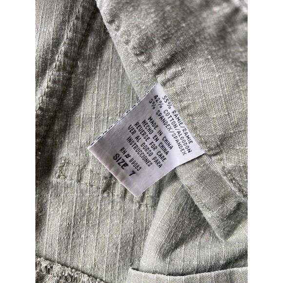 Vtg Y2K L.E.I. Crop Cargo Pants Size 7 Green Ripstop Paratrooper Utility 2000s - Picture 9 of 15